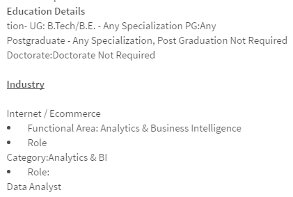 data analyst job description