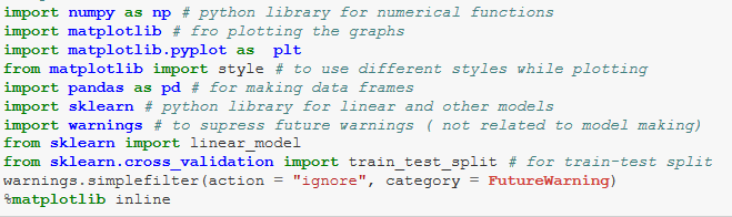 Importing libraries in Python - linear regression in python