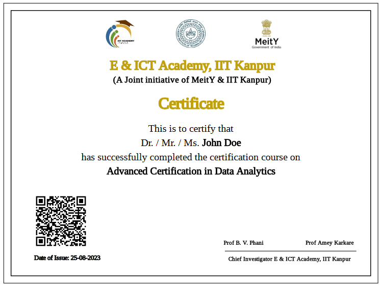 Masters in Data Science and Business Analytics Program - IIT Kanpur